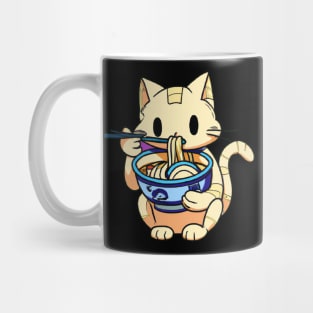 Cute cat eating ramen Mug